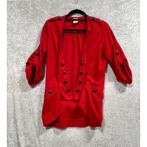Red Double Breasted Day Coat